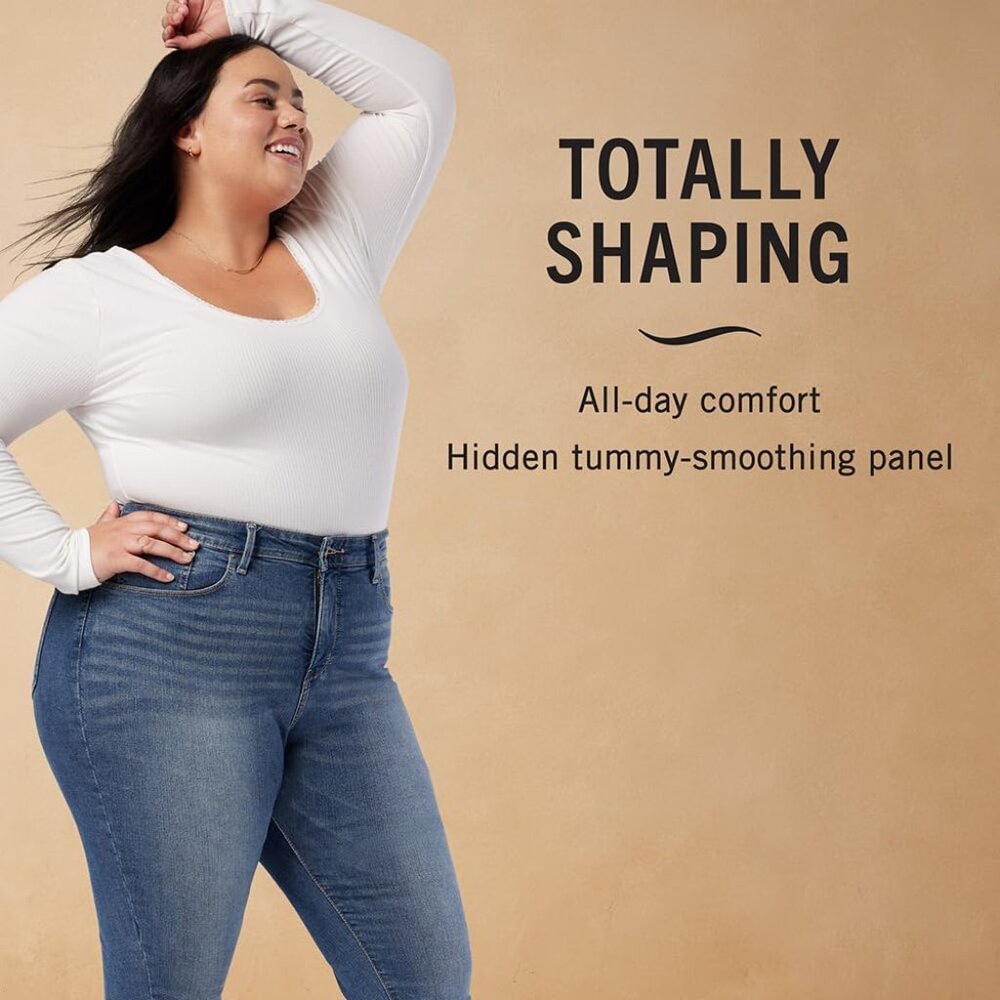 Gold Women's Curvy Totally Shaping Straight Jeans Mid-Rise Stretch Denim Availab - Picture 4 of 4